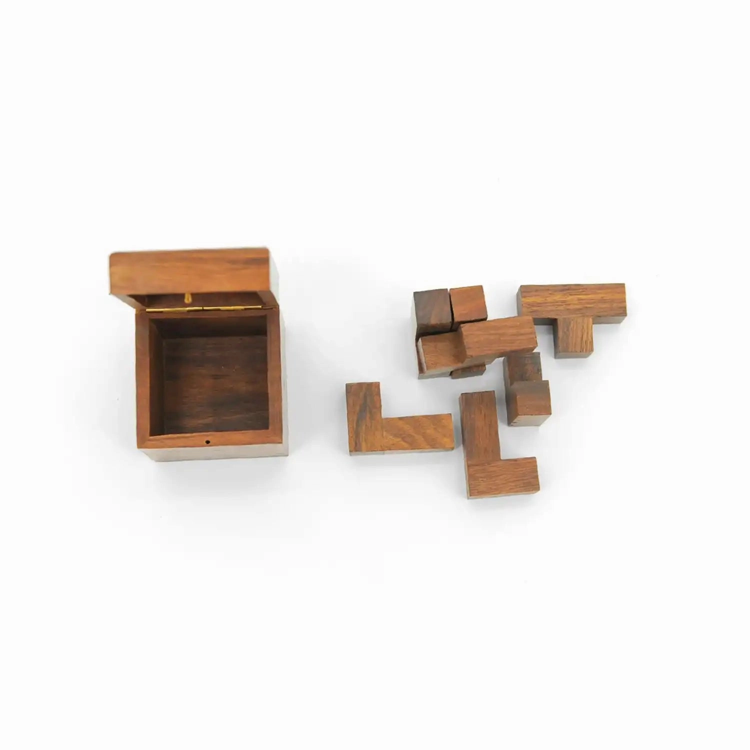 Mittimate Wooden Soma (Cube) Puzzle – Brain Teaser Game for Kids (6 ) | Skill-Building 3D Puzzle with Storage Box