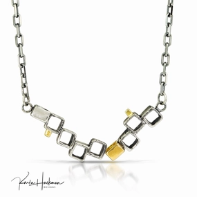 Mixed Metal Cube Choker Necklace