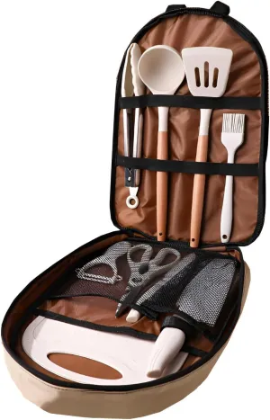 [Mokcoliy]【-in-One Camping Kit】 10pc Outdoor Cooking Set with【Heatproof Utensils & Organized 】, Perfect for Road Trips, Tailgate Parties, Outdoor Cooking Beginners