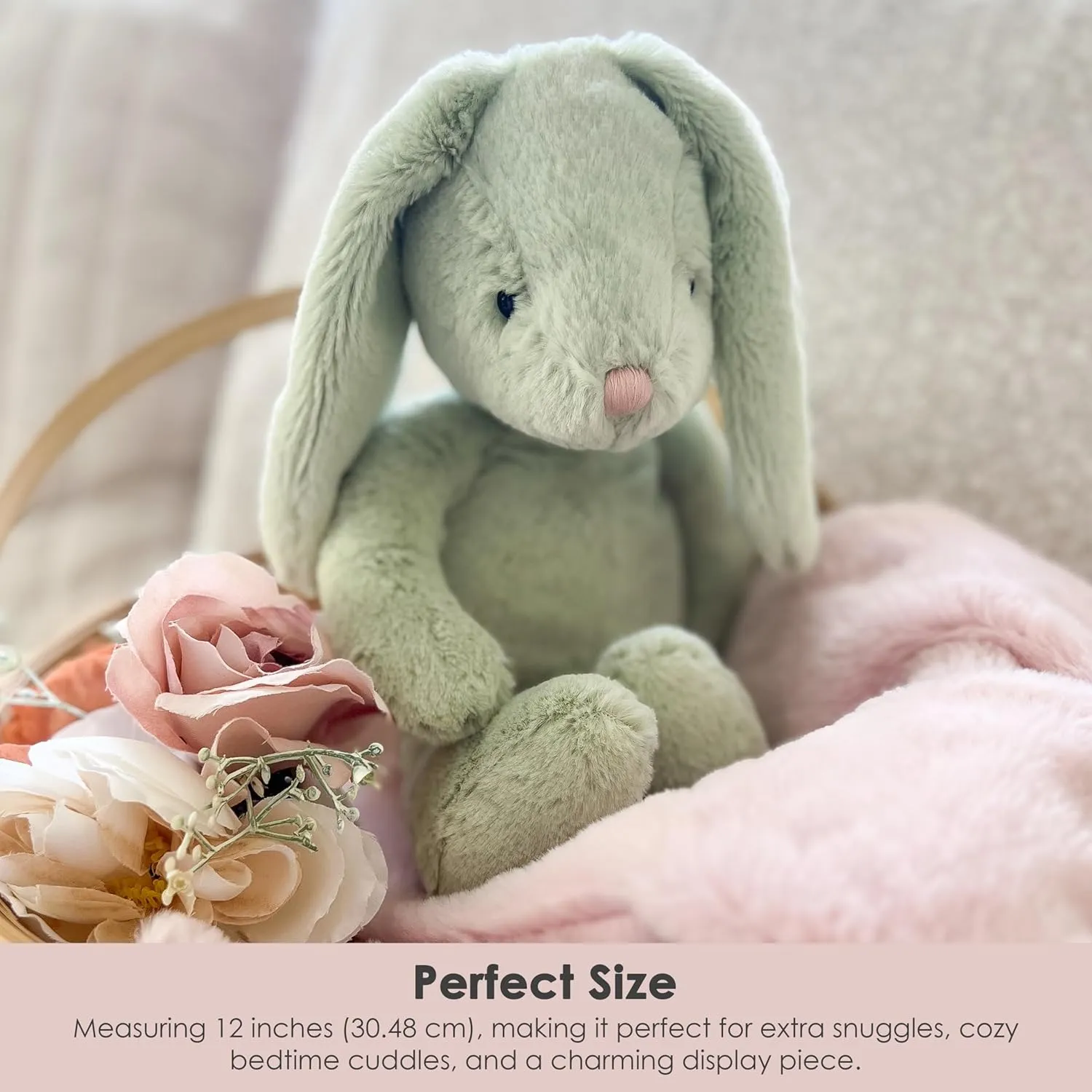 MON AMI Bunny Stuffed Animal – Soft & Cuddly, Huggable Rabbit Plush Toy, Nursery Décor, Valentine's Day (Chloe The Bunny)