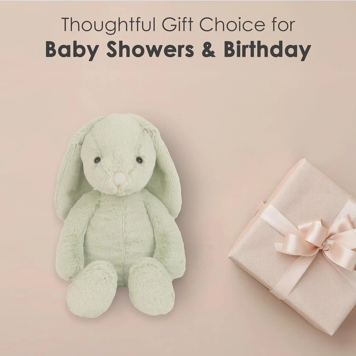MON AMI Bunny Stuffed Animal – Soft & Cuddly, Huggable Rabbit Plush Toy, Nursery Décor, Valentine's Day (Chloe The Bunny)