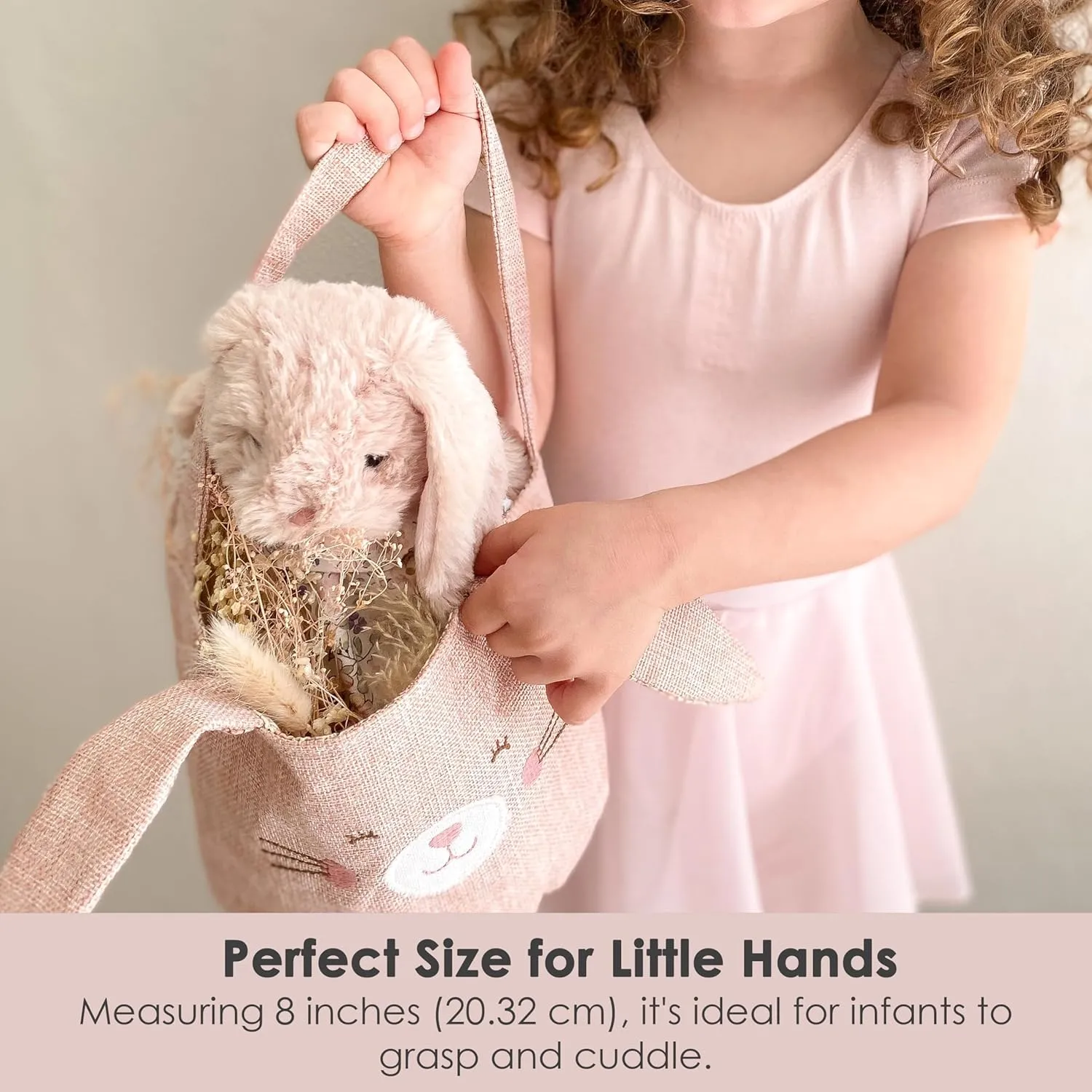 MON AMI Grace Bunny Stuffed Animal - 8", Dressed Bunny Toy, Soft & Cuddly Huggable Rabbit Plush Toy, Nursery Décor for Kids of All Ages