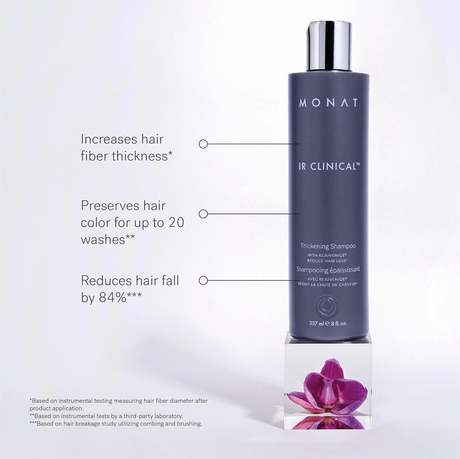MONAT IR Clinical Thickening Shampoo & Conditioner Set – Hair Strengthening & Volumizing System for Thicker, Fuller-Looking Strands – Natural Hair Care with Rosemary, Mint & Pea Extract
