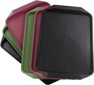 Morcte 6-Piece Plastic Fast Food Serving Trays, 16.73" x 11.73"