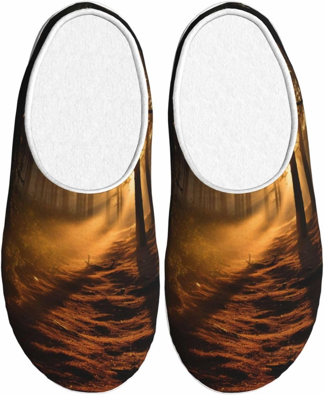 Morning Sunlight In Wilderness Slippers With Fluffy Soft Warm For Men, Flannel Slippers Cozy Plush Indoor Outdoor, Size 10-11