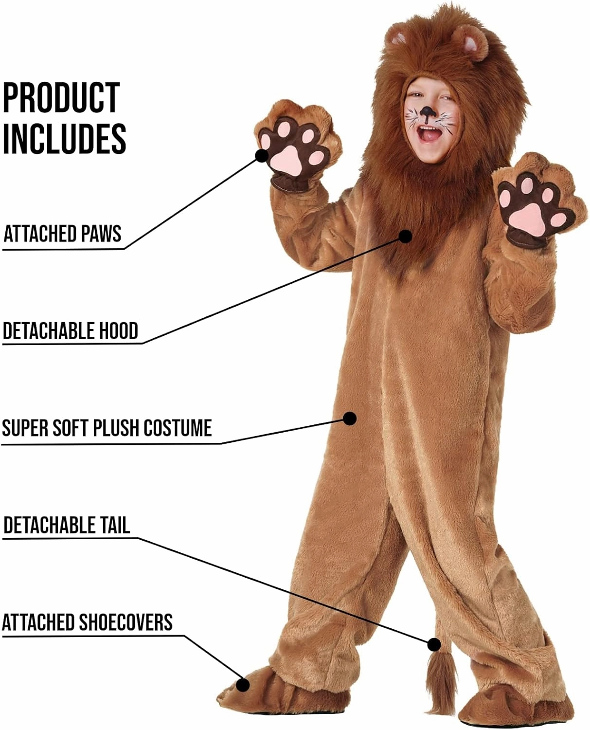 Morph Deluxe Lion Costume Kids Lion Mane Costume Halloween Costumes For Boys, Girls and Toddlers