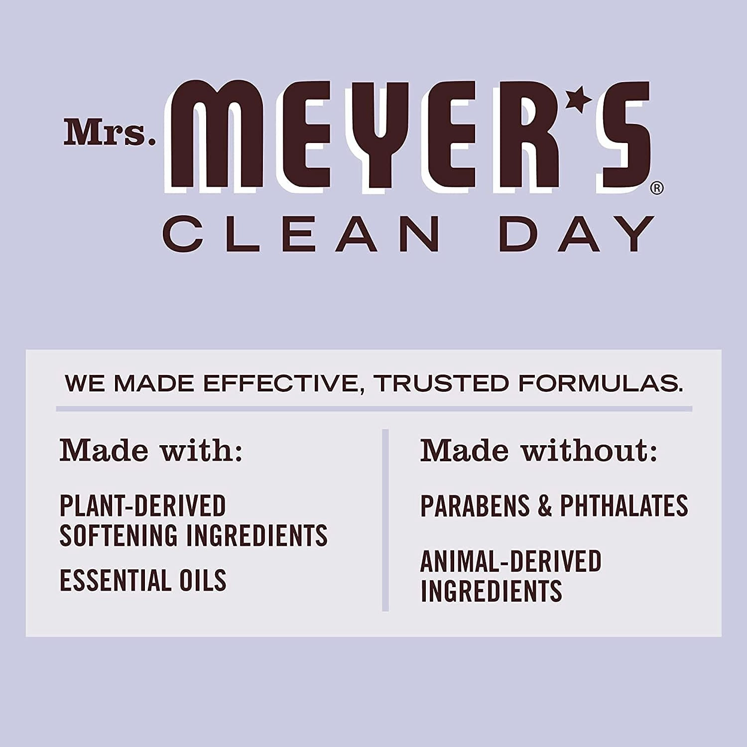 Mrs. Meyer's Clean Day Liquid Fabric Softener Bottle, Lavender Scent, 32 Fl oz (Pack of 2)