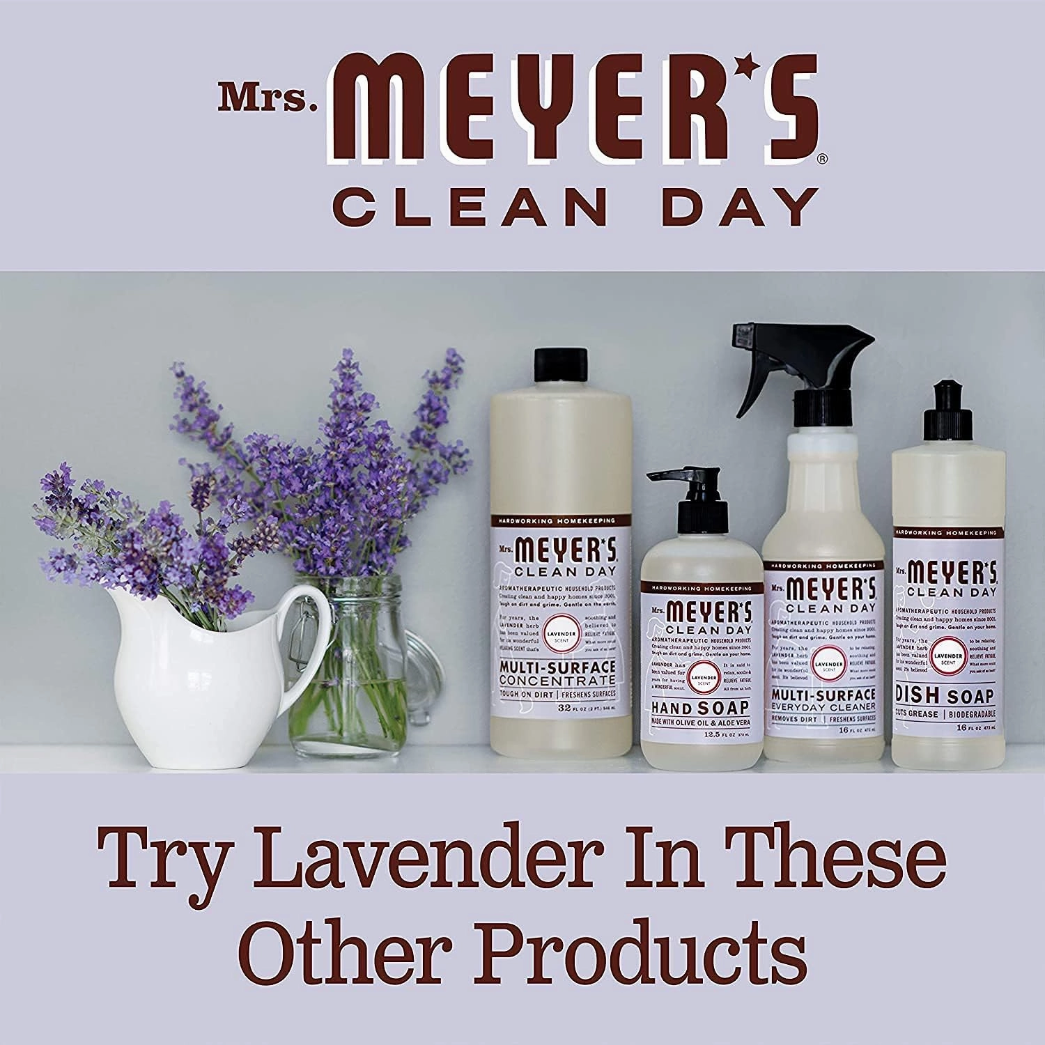 Mrs. Meyer's Clean Day Liquid Fabric Softener Bottle, Lavender Scent, 32 Fl oz (Pack of 2)