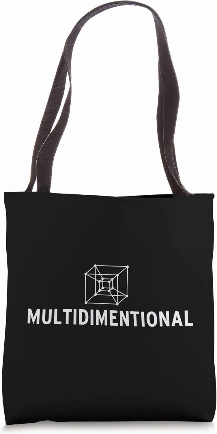 Multidimensional with 4D Sacred Geometry Cube Tote Bag