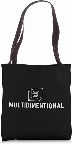 Multidimensional with 4D Sacred Geometry Cube Tote Bag