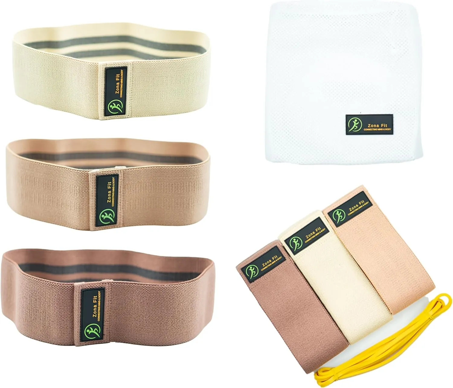Multifunction Resistance Band Set – Non-Slip Booty Bands for Legs, Glutes, Yoga, Pilates, Rehab & Home Gym Workouts – Natural Latex & Fabric Options