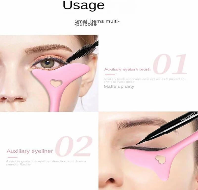 Multifunctional Makeup Eyeliner Aids Eyelash Eye Shadow Lipstick Positioning Silicone Beauty Tools (Green), 1PCS, As the Picture