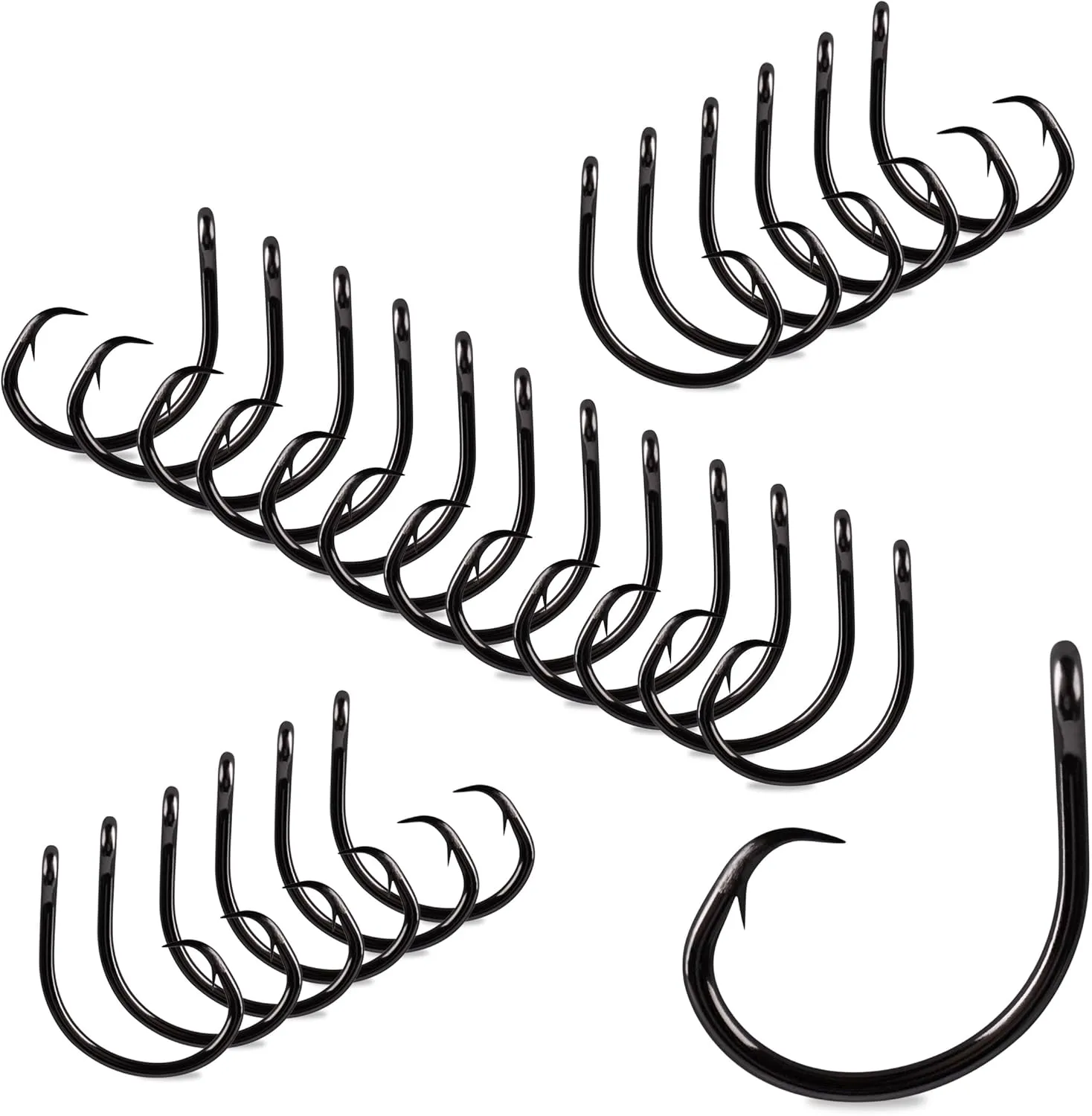 Mustad Demon Perfect Inline Circle Hook 39950NP, 3X Strong Fishing Hooks, Wide Gap Circle Hook Packs for Saltwater & Freshwater Fishing, Original Design Big Hooks, Black Nickel