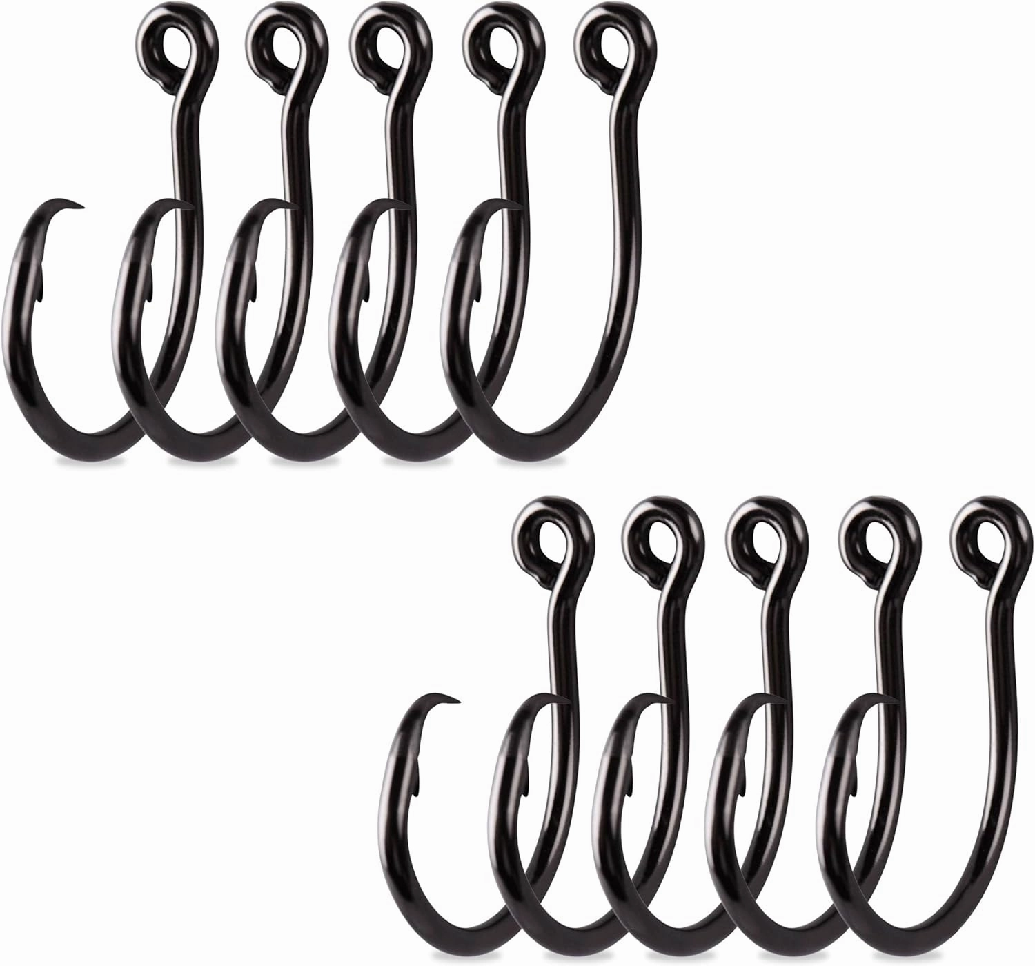 Mustad Demon Perfect Inline Circle Hook 39950NP, 3X Strong Fishing Hooks, Wide Gap Circle Hook Packs for Saltwater & Freshwater Fishing, Original Design Big Hooks, Black Nickel - Size 16/0-2 Packs
