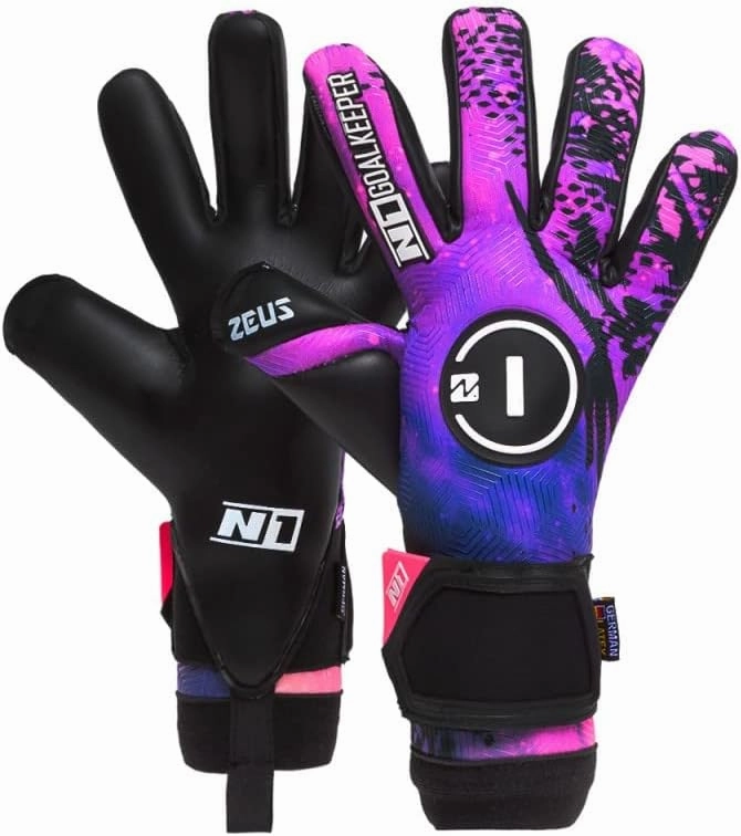 N1 Goalkeeper gloves Zeus UGT . Football Gloves Ultralight with Hybrid Roll-Negative Cut and German Latex UGT  Palm.Soccer Goalie Gloves Ultra Fitted for Adults.
