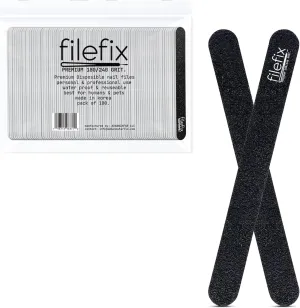 Nail Files 180/240 Grit 100pcs – Professional Emery Boards for Natural & Acrylic Nails, Double Sided Manicure & Pedicure Tools 7 Inches– Coarse Grit for Shaping, Buffing – Limas para Uñas Reusables