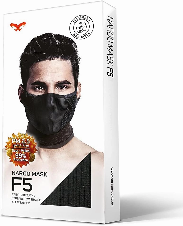 Naroo F5-2-in-1 Reversible Reusable Anti Dust Pro Neck Gaiter with Breathable holes for Winter Running Skiing Biking