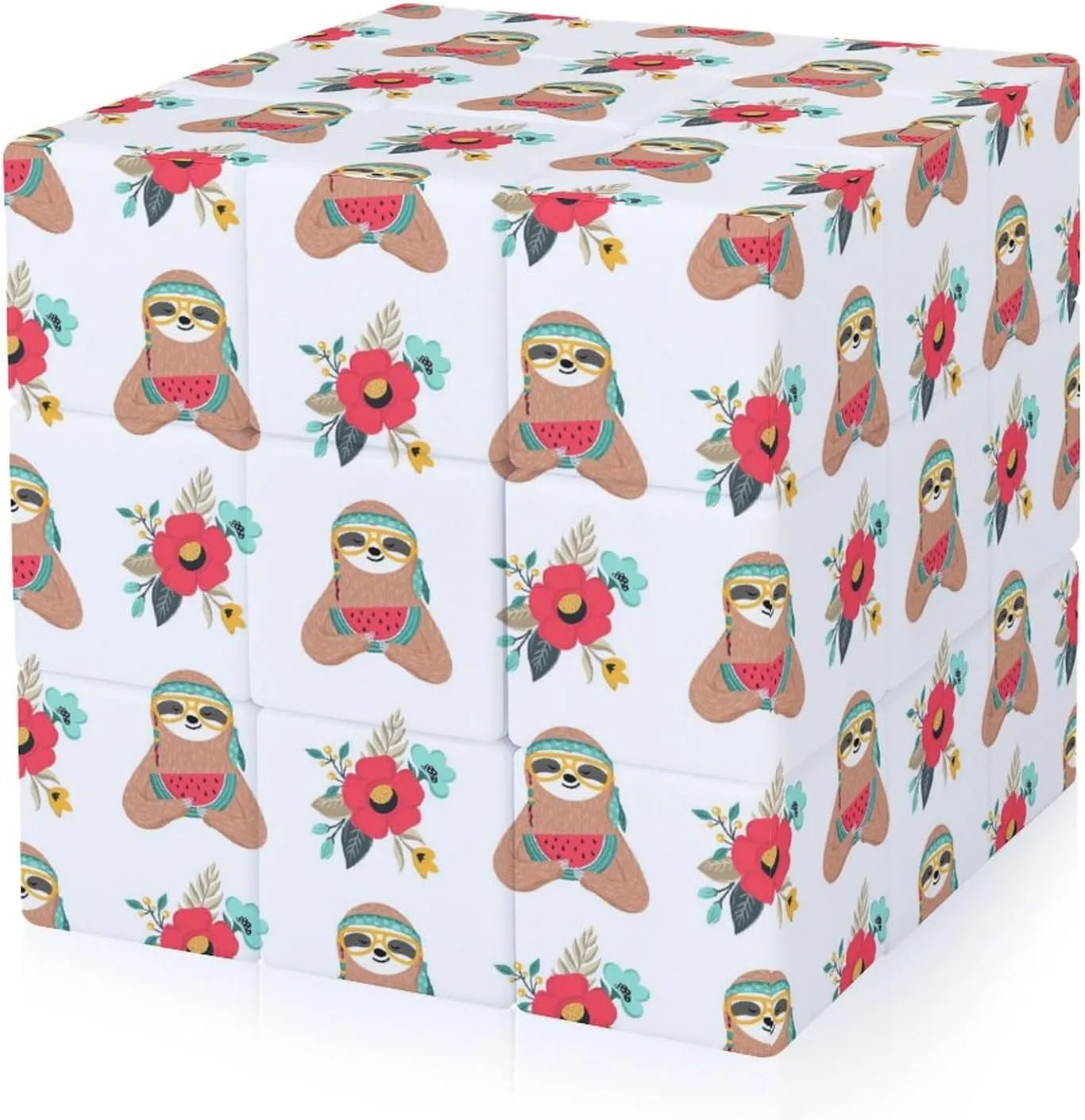 Native U.S. Sloth Funny 3x3x3 Cube Smooth Lightweight Puzzle for Adult Graphic Printing Travel