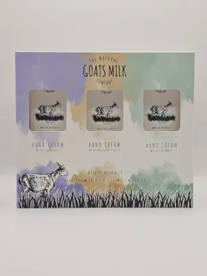 Natural Goats Milk Hand Cream Gift Set, Lavender, Coconut & Manuka Honey, 3 x 4.22 oz, Made in Australia