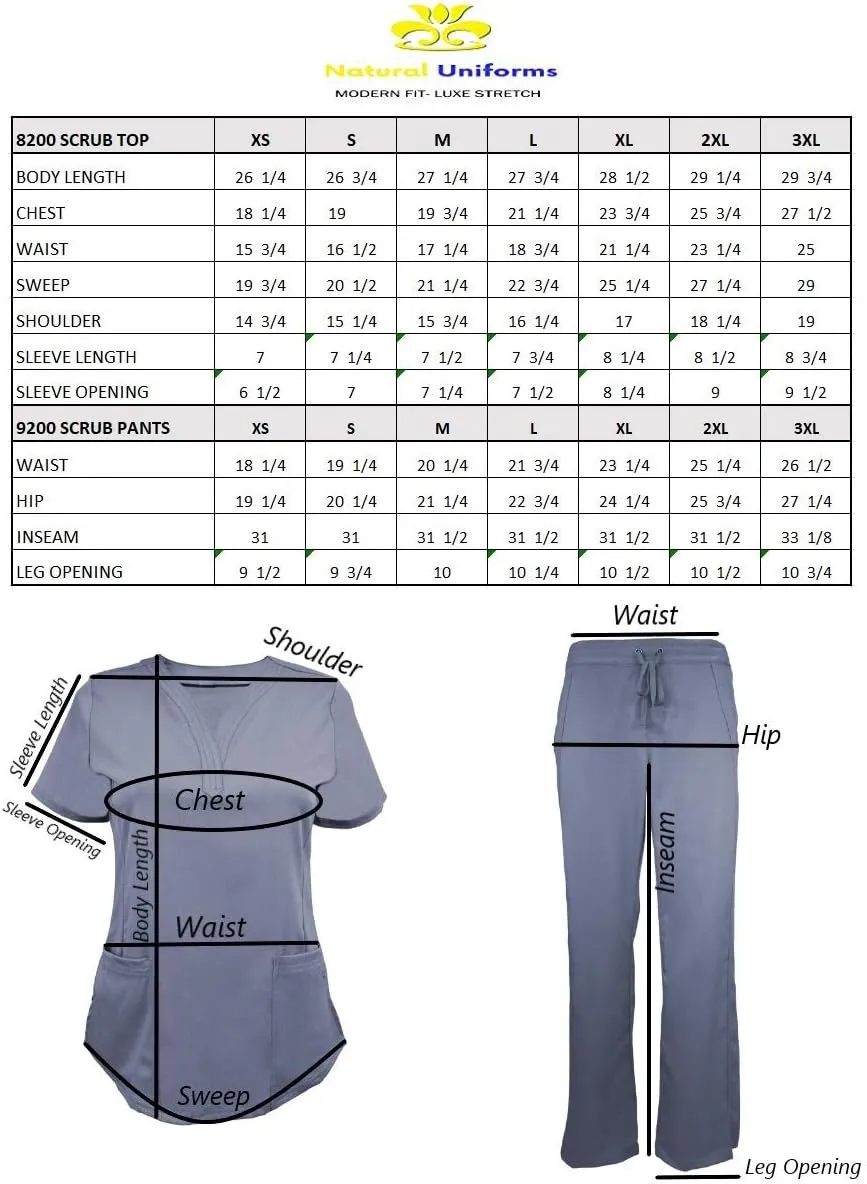 Natural Uniforms Women's Ultra Soft Y-Neck Scrub Set 8200-9200