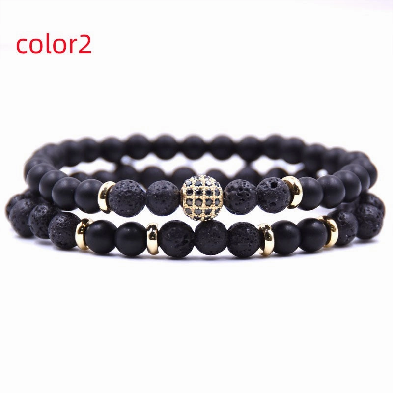 Natural Stone Bracelet Set 8mm Disco Ball Charms Bracelets