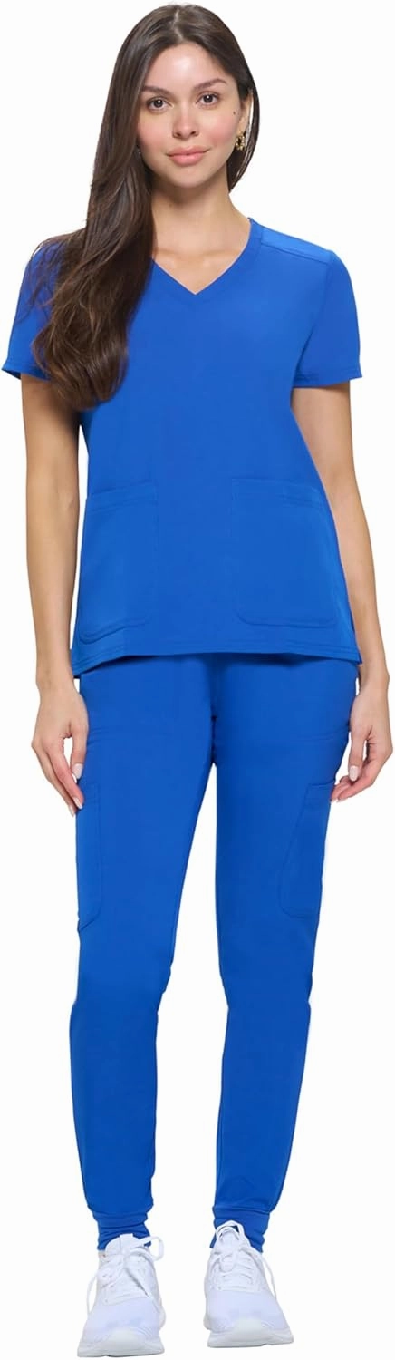 Natural Uniforms Womens Essential Cool Stretch Jogger Scrub Set with Regular and Petite Sizes