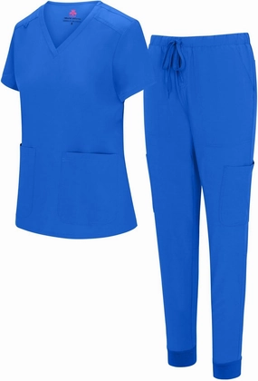 Natural Uniforms Womens Essential Cool Stretch Jogger Scrub Set with Regular and Petite Sizes