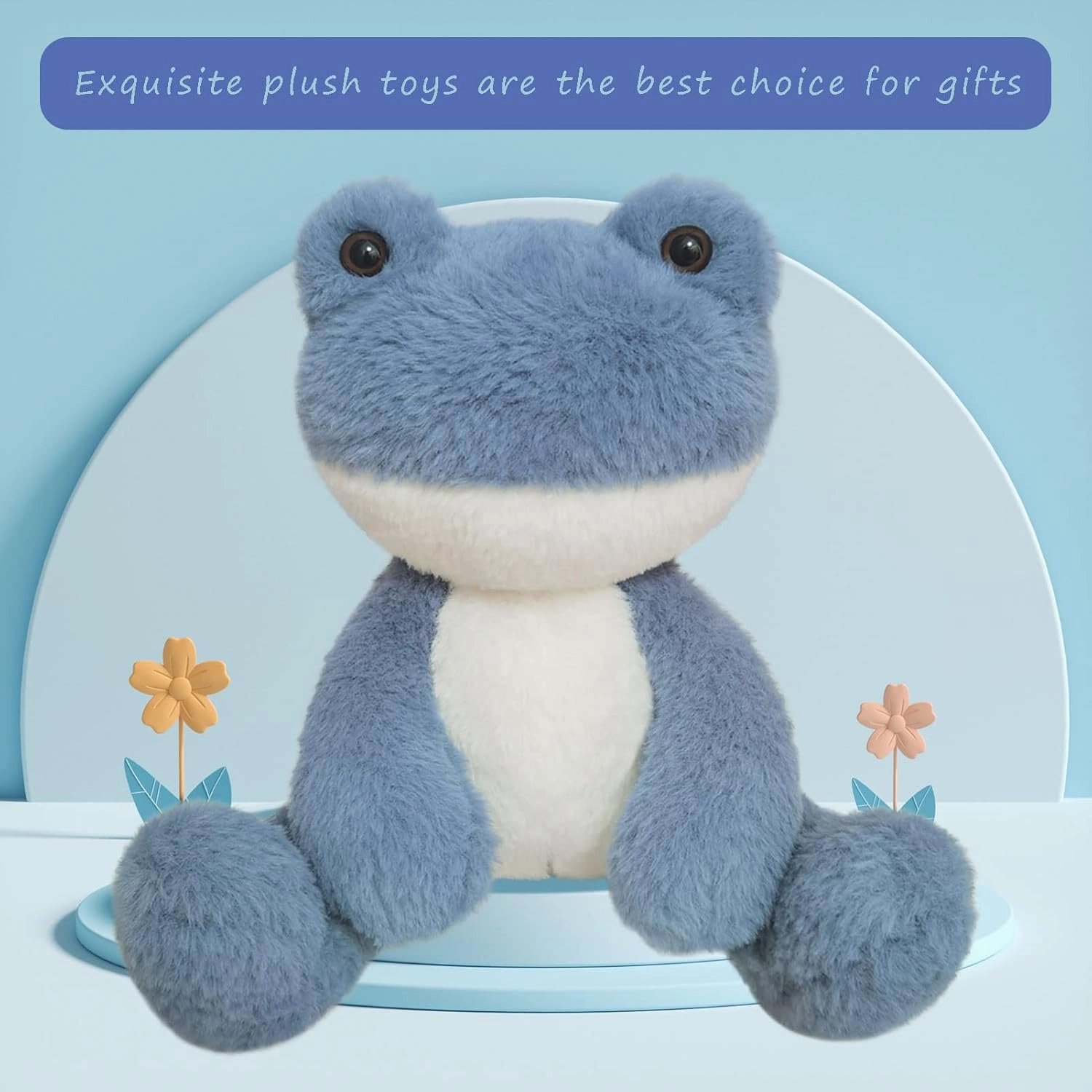 Navy Blue Plush Frog Stuffed Animal Toy, Soft Cuddly Plushie Hugger Toy for Boys & Girls, Gifts for Kids or Girlfriend, 16 Inches