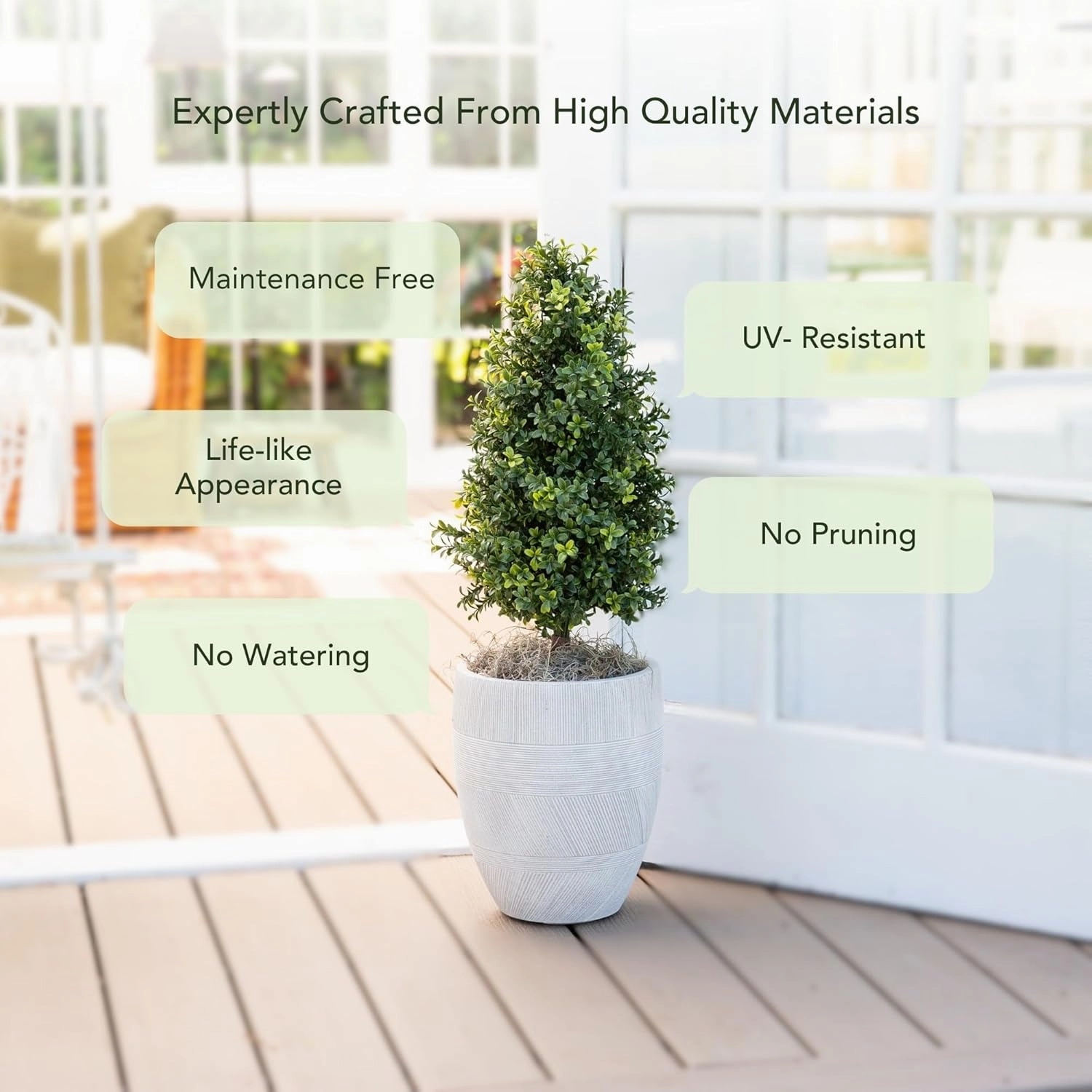 Nearly Natural 2.5ft. UV Resistant Artificial Boxwood Plant with Integrated Ground Stake (Indoor/Outdoor) - Set of 2