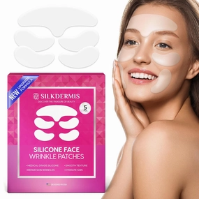 New Silicone Face Patches-Forehead Wrinkle Patches, Reusable Under Eye and Smile Line Patches 5pcs