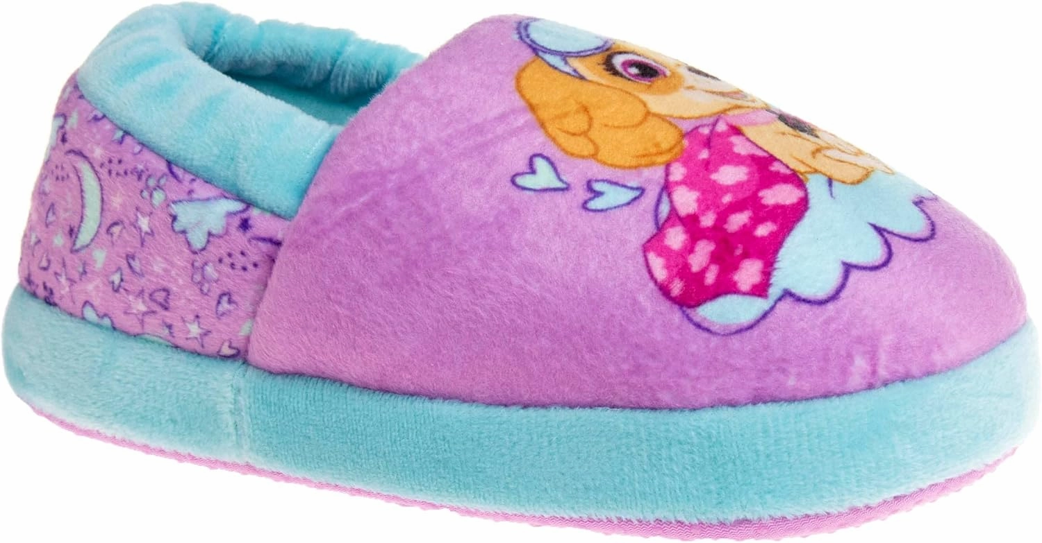 Nickelodeon Girl's Paw Patrol Plush Fuzzy Skye and Everest Slippers (Toddler/Little Kid)