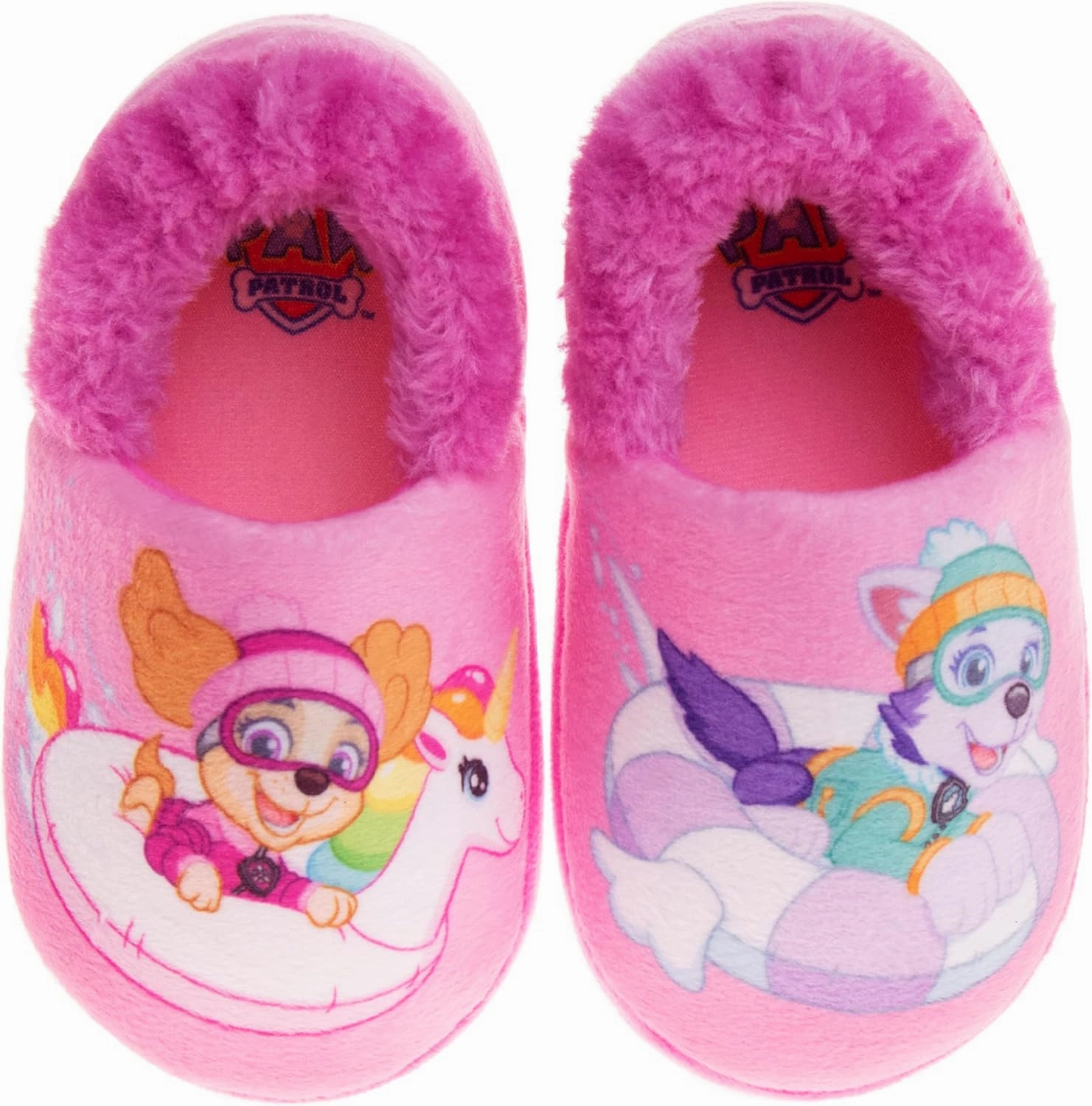 Nickelodeon Girl's Paw Patrol Plush Fuzzy Skye and Everest Slippers (Toddler/Little Kid)