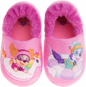 Nickelodeon Girl's Paw Patrol Plush Fuzzy Skye and Everest Slippers (Toddler/Little Kid)
