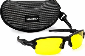 Night Driving Glasses For Men & Women - Anti Glare - Night Vision - Semi Polarized Yellow Clear TAC Lens - UV Protection - Accessories