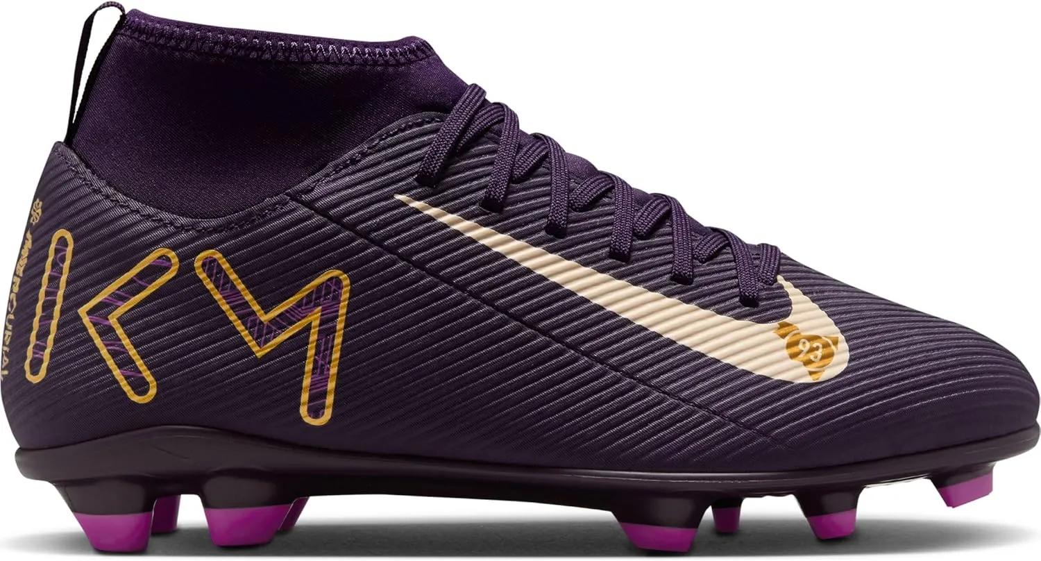 Nike Jr. Mercurial Superfly 10 Club Little/Big Kids' MG High-Top Soccer Cleats (HF6283-500, Grand Purple/Pale Ivory)