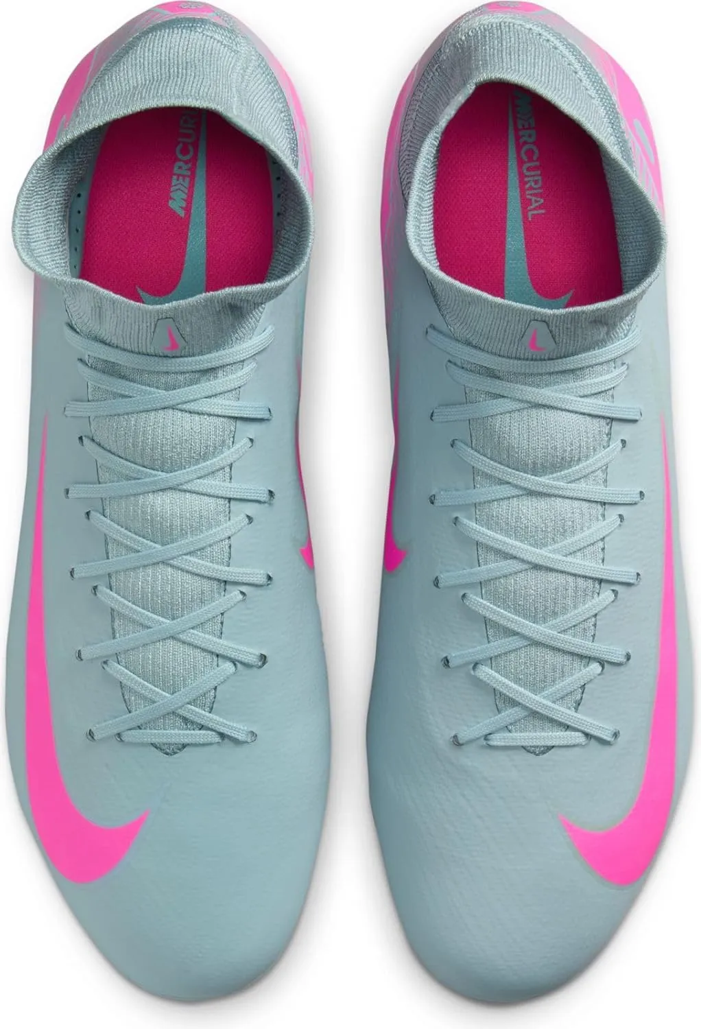 Nike Mercurial Superfly 10 Pro FG High-Top Soccer Cleats (HF9433-301, Ocean Cube/Pink Blast)