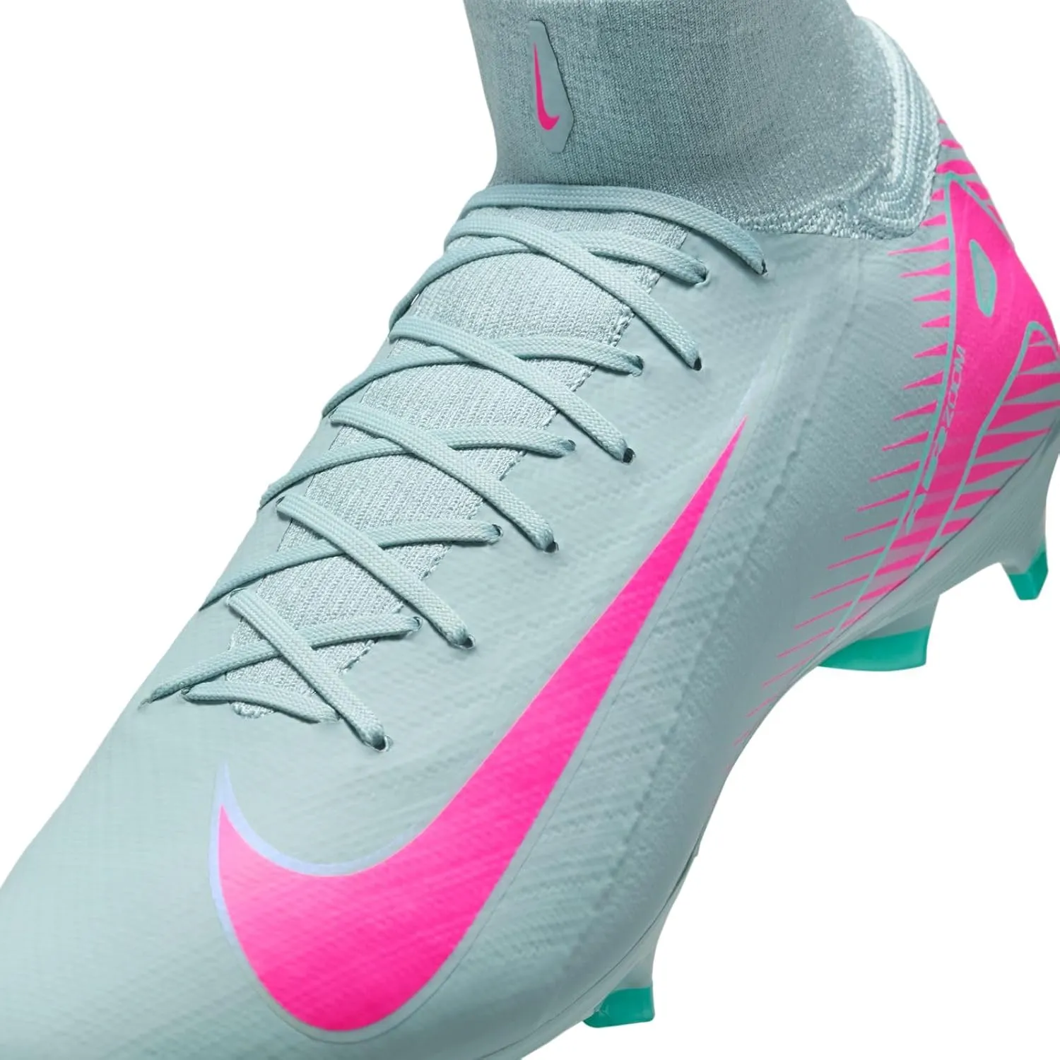 Nike Mercurial Superfly 10 Pro FG High-Top Soccer Cleats (HF9433-301, Ocean Cube/Pink Blast)