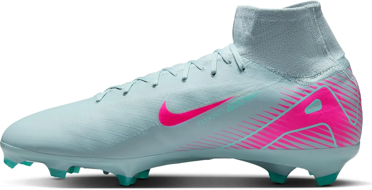 Nike Mercurial Superfly 10 Pro FG High-Top Soccer Cleats (HF9433-301, Ocean Cube/Pink Blast)