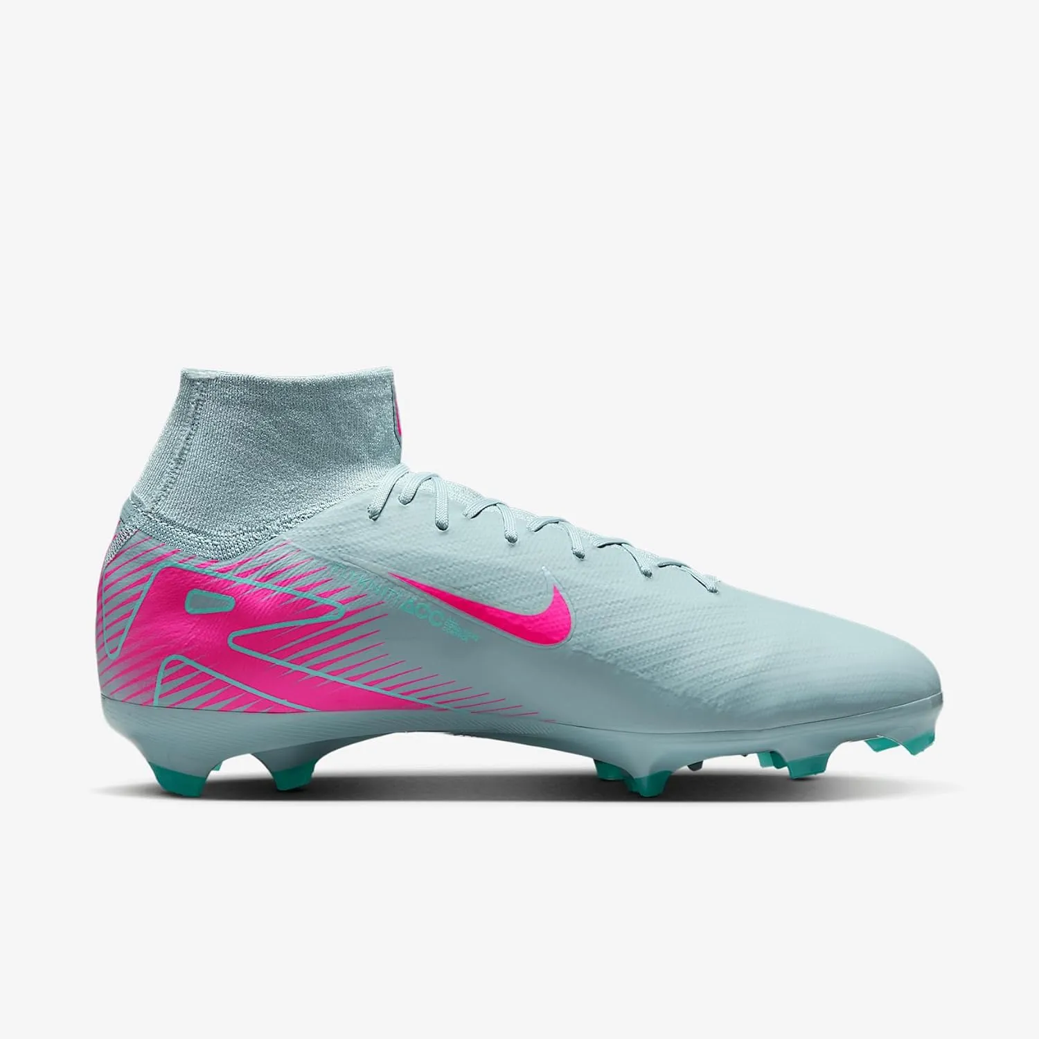 Nike Mercurial Superfly 10 Pro FG High-Top Soccer Cleats (HF9433-301, Ocean Cube/Pink Blast)