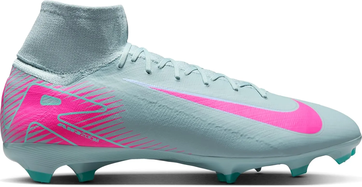 Nike Mercurial Superfly 10 Pro FG High-Top Soccer Cleats (HF9433-301, Ocean Cube/Pink Blast)