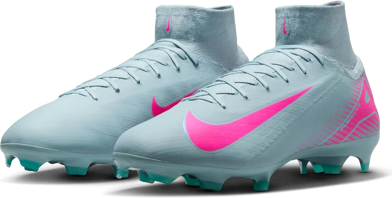 Nike Mercurial Superfly 10 Pro FG High-Top Soccer Cleats (HF9433-301, Ocean Cube/Pink Blast)