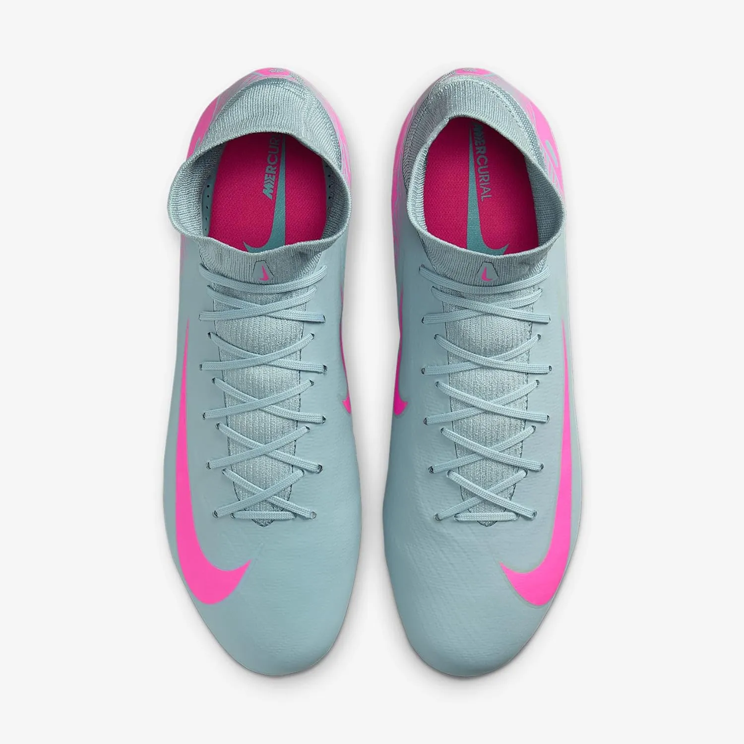 Nike Mercurial Superfly 10 Pro FG High-Top Soccer Cleats (HF9433-301, Ocean Cube/Pink Blast)