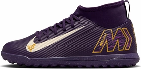 Nike Jr. Mercurial Superfly 10 Club Big Kids' TF High-Top Soccer Shoes (HJ6933-500, Grand Purple/Pale Ivory)