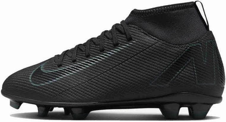 Nike Jr. Mercurial Superfly 10 Club Little/Big Kids' MG High-Top Soccer Cleats (FQ8318-002, Black/Deep Jungle/Black) Size 5