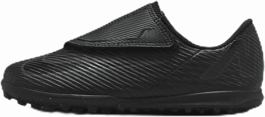 Nike Jr. Mercurial Vapor 16 Club Little Kids' TF Low-Top Soccer Shoes (FQ8291-002, Black/Deep Jungle/Black) Size 12.5