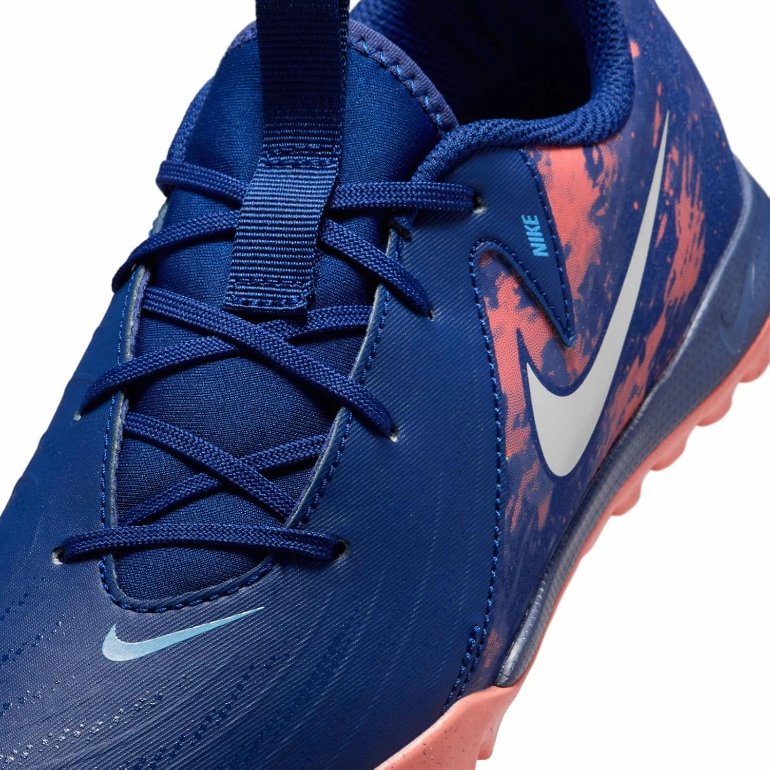 Nike Jr. Phantom GX 2 Academy Erling Haaland Big Kids' TF Low-Top Soccer Shoes (HF1608-400, Blue Void/Chrome)