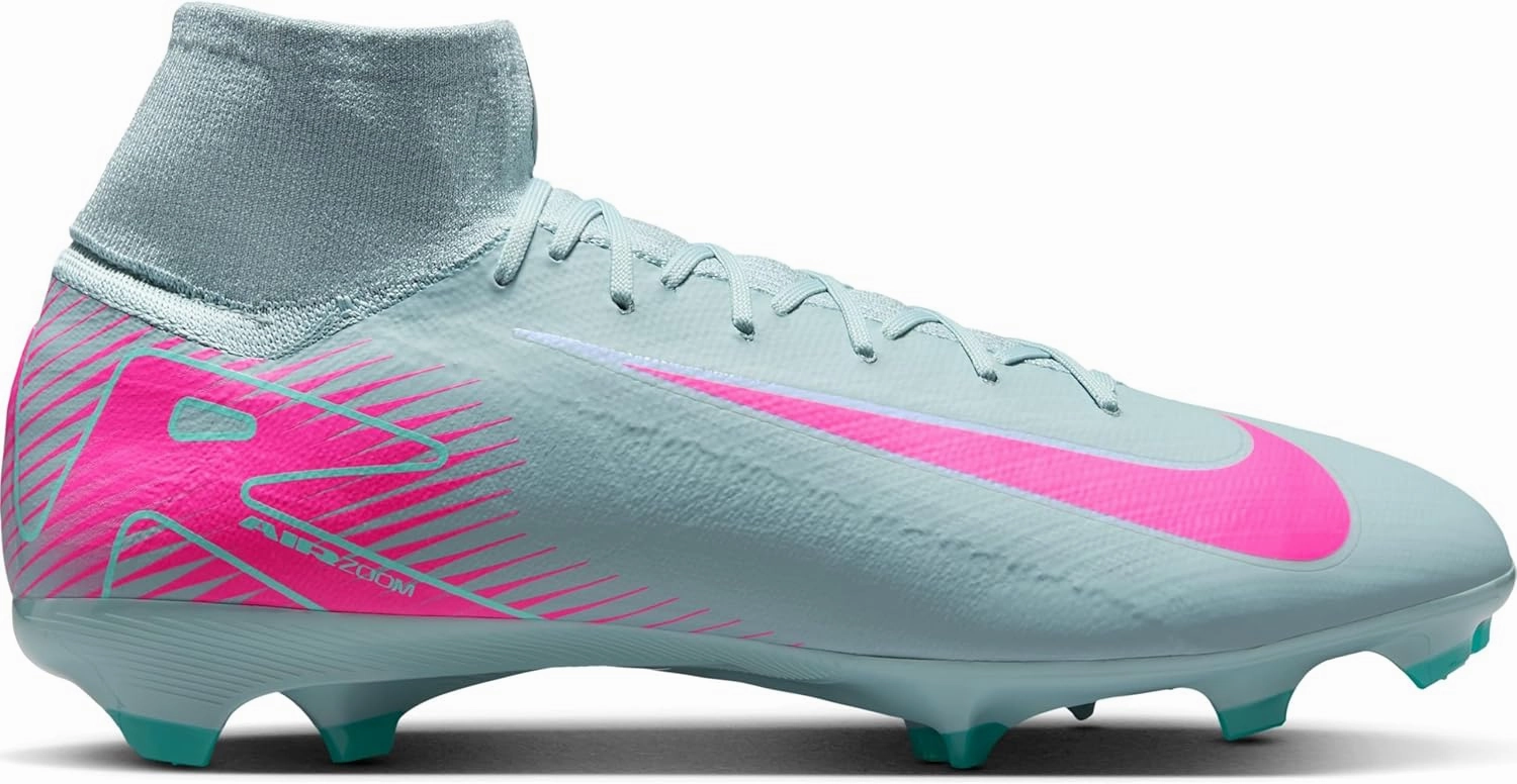 Nike Mercurial Superfly 10 Pro FG High-Top Soccer Cleats (HF9433-301, Ocean Cube/Pink Blast)