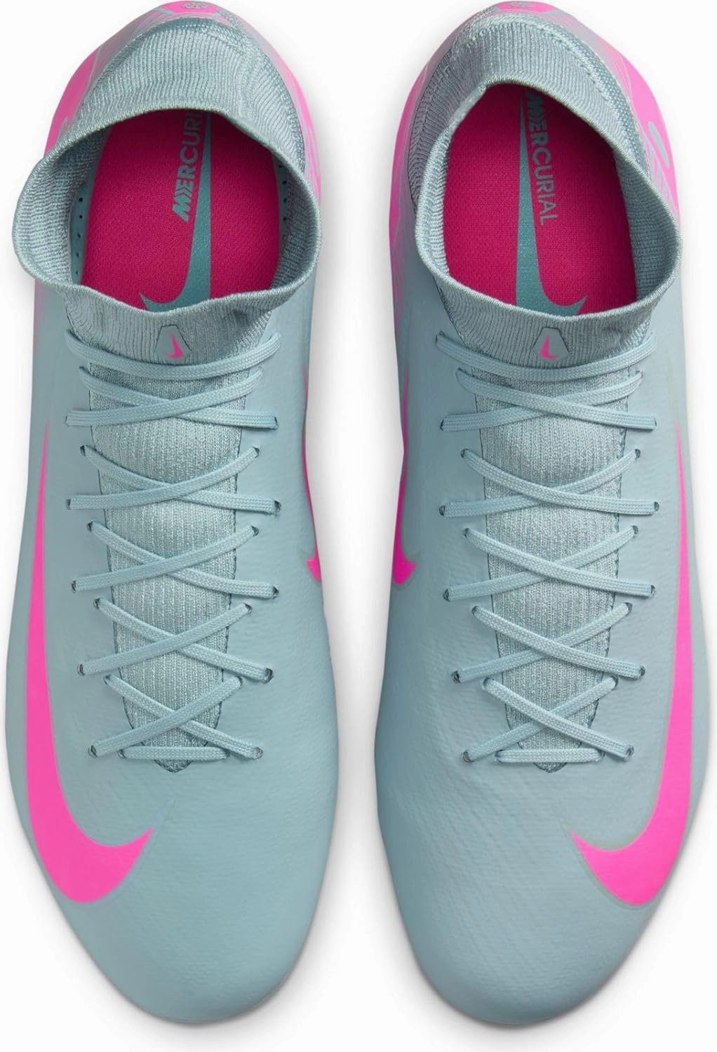 Nike Mercurial Superfly 10 Pro FG High-Top Soccer Cleats (HF9433-301, Ocean Cube/Pink Blast)