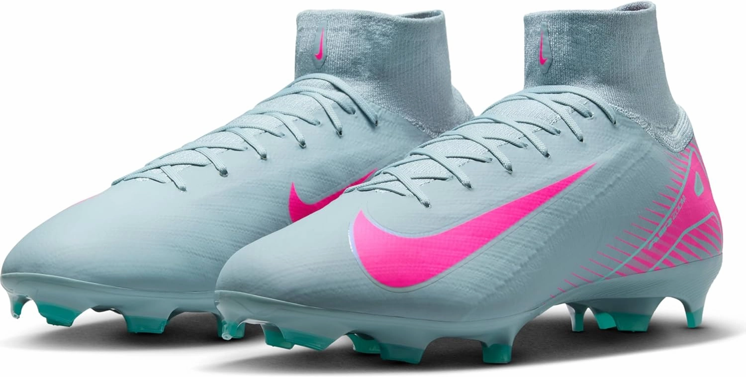 Nike Mercurial Superfly 10 Pro FG High-Top Soccer Cleats (HF9433-301, Ocean Cube/Pink Blast)