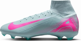 Nike Mercurial Superfly 10 Pro FG High-Top Soccer Cleats (HF9433-301, Ocean Cube/Pink Blast)